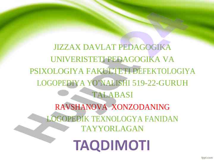 Logopedik texnologiya fanidan tavsiyalar