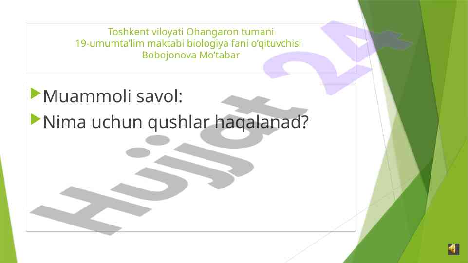 Qushlarning migratsiya sabablari va yo’l topish usullari