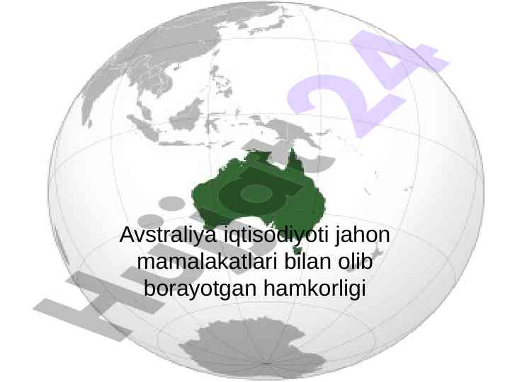 Avstraliya iqtisodiyoti hamkorligi bilan tahlil
