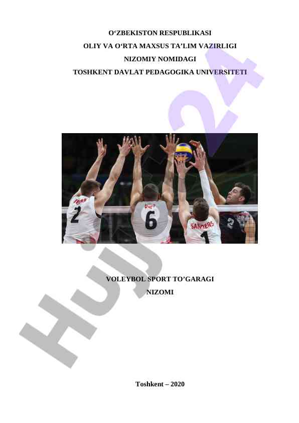 Voleybol sport to‘garagi nizomi haqida ma’lumotlar