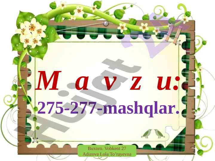 Sifat so‘roqlari va mashqlar