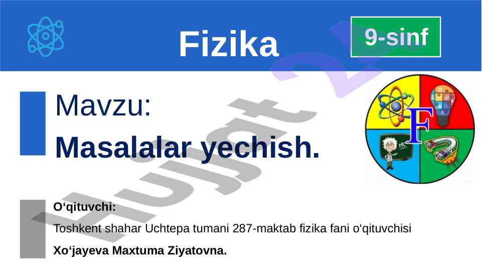 Masalalar yechish bo‘yicha o‘quv qo‘llanma