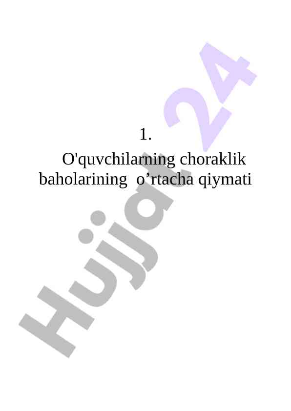 O'quvchilar baholarining o'rtacha qiymati tahlili