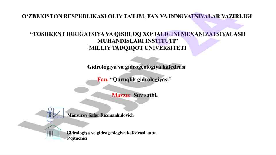 Quruqlik gidrologiyasi: suv sathi kuzatish usullari