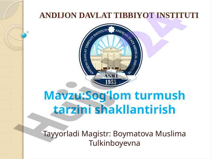 Sog’lom turmush tarzini shakllantirishning asosiy yo’nalishlari