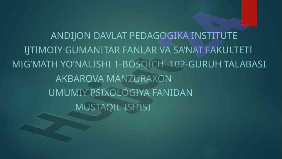 Yosh va pedagogik psixologiya fanining tadqiqot metodlari