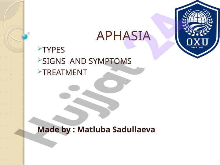 Aphasia types signs and symptoms treatment overview