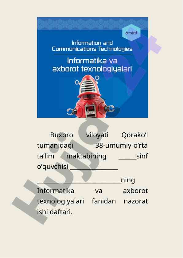 Informatika va axborot texnologiyalari nazorat ishlari