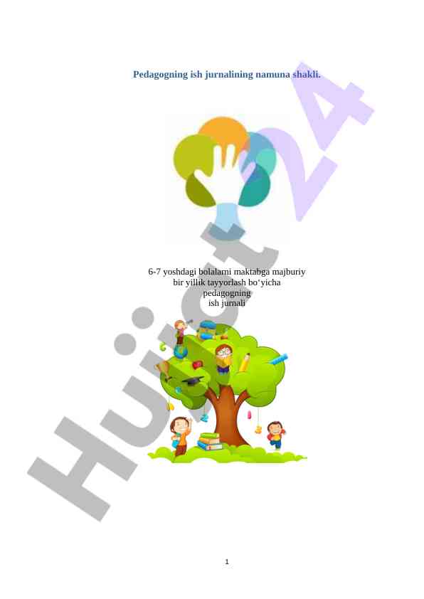 Pedagog ish jurnalining namuna shakli