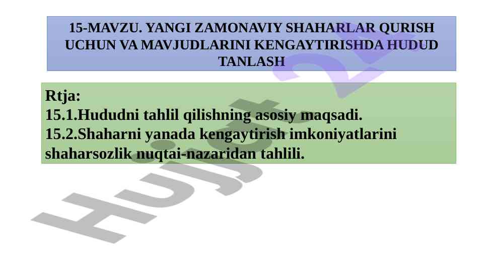 Yangi zamonaviy shaharlar qurish bo'yicha tahlil