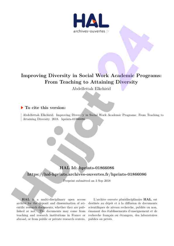 Improving diversity in social work academic programs