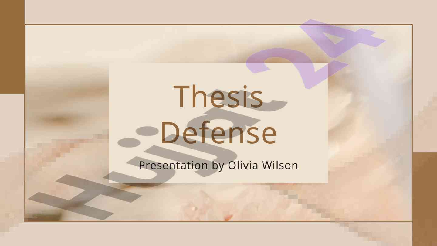 Thesis defense presentation overview and framework