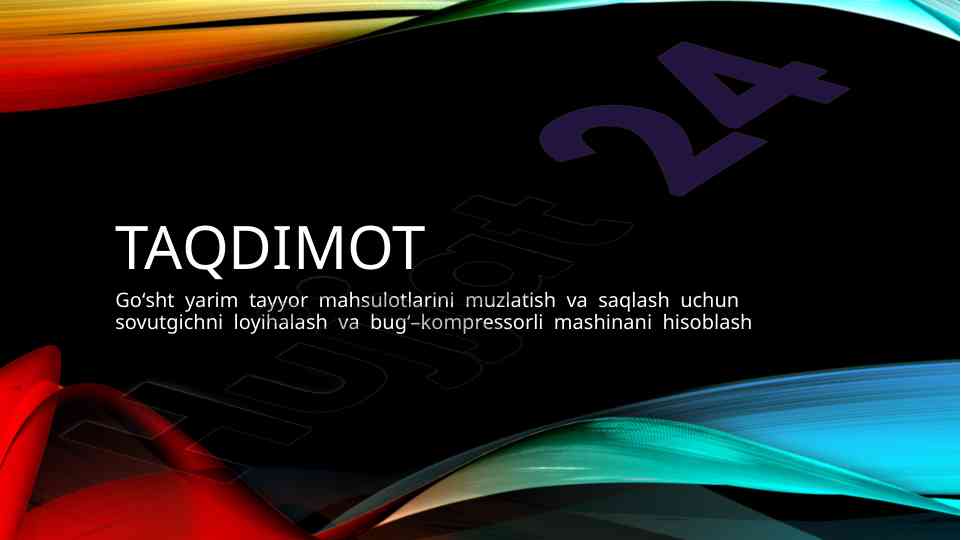Sovutgich tizimlarini loyihalash va hisoblash
