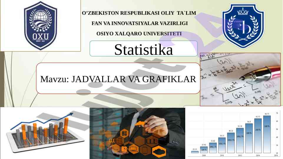 Jadvallar va grafiklar asosiy turlari