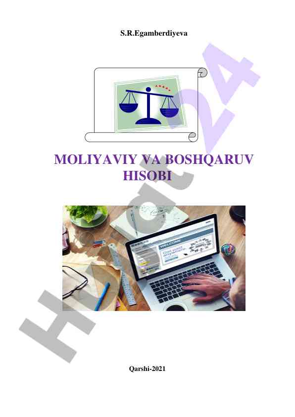 Moliya va boshqaruv hisobi darsligi
