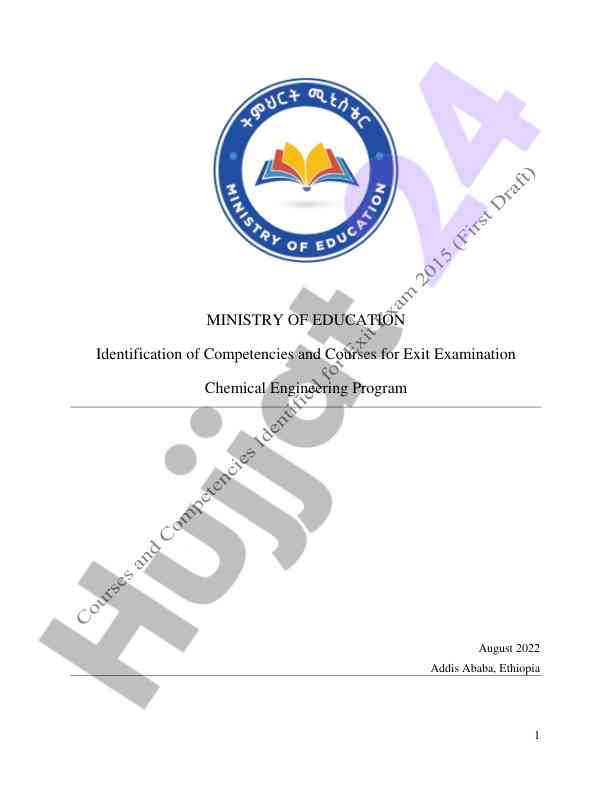 Identification of competencies for chemical engineering program