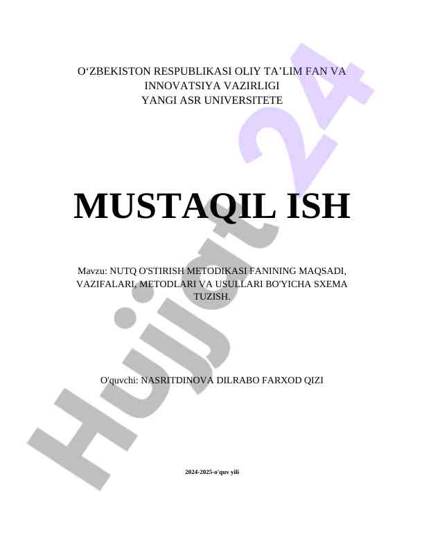 Nutq O'stirish Metodikasi Va Usullari