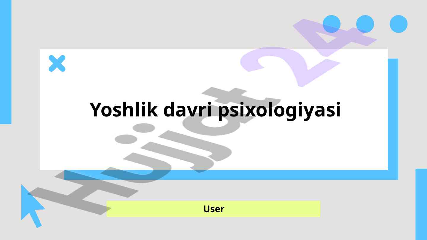 Yoshlik davrining psixologik xususiyatlari va muammolari