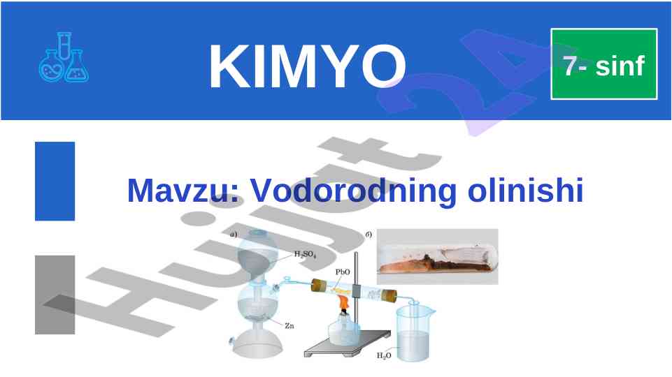 Vodorodning olinishi laboratoriya ishlari