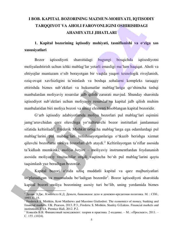 Kapital bozorining iqtisodiy mohiyati va ahamiyati