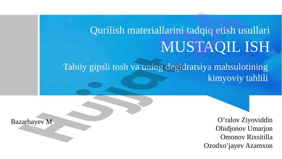 Qurilish materiallarini tadqiq etish usullari