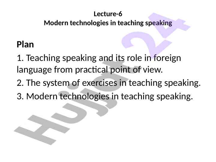 Modern technologies in teaching speaking skills