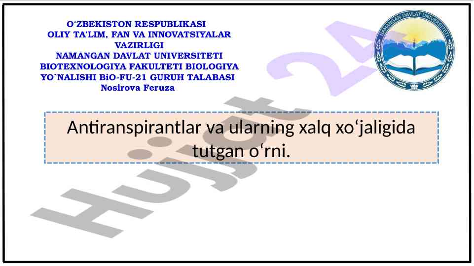 Antiranspirantlar va ularning xalq xo‘jaligida tutgan o‘rni