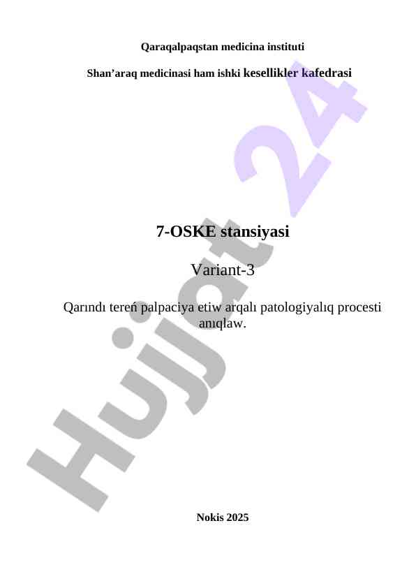Qarındı tereń palpaciya arqalı patologiya anıqlaw