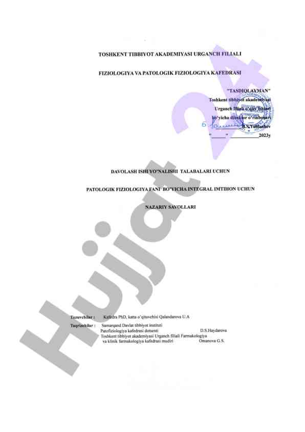 Patofiziologiya: hujayra shikastlanishi va yallig‘lanish
