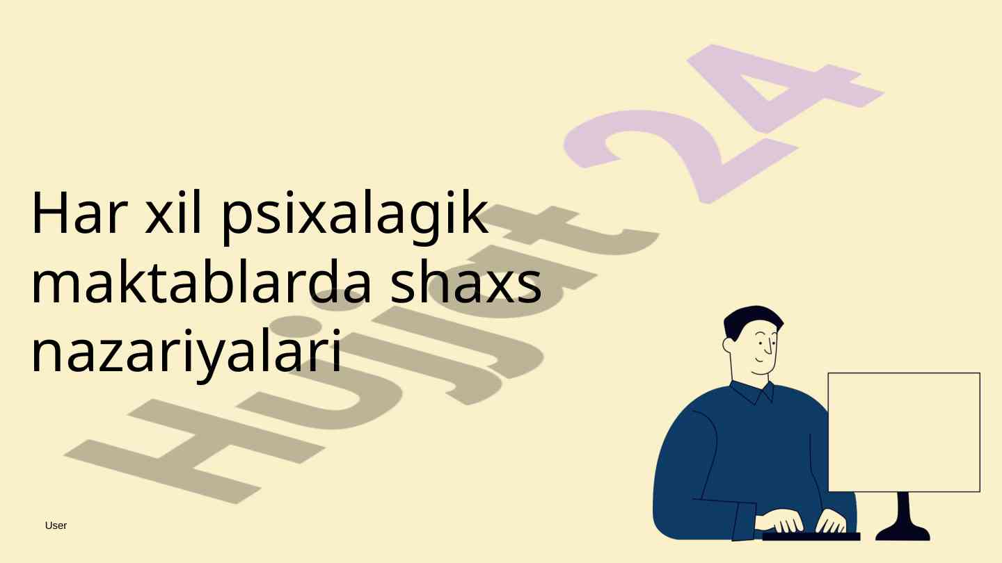 Shaxs nazariyalari va psixologik maktablar