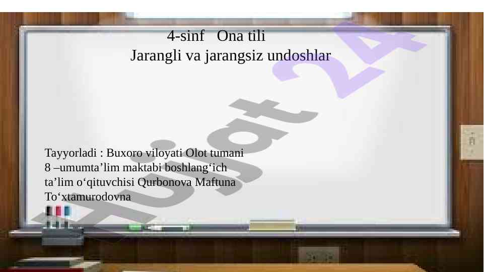 Jarangli va jarangsiz undoshlar o‘zgartirish mashqlari