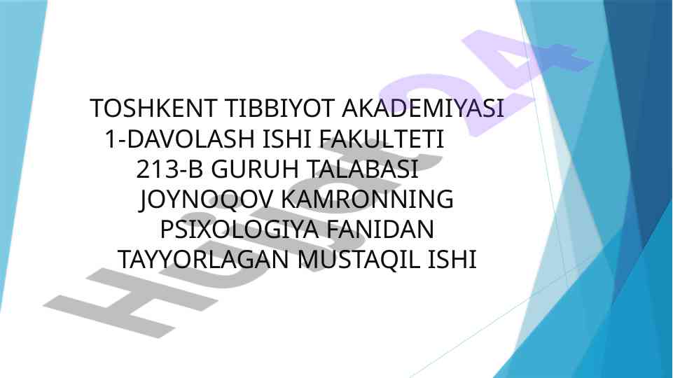 Nevroz haqida psixologiya mustaqil ish
