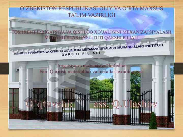 Mineral bog‘lovchi moddalar xom ashyosi va xossalari