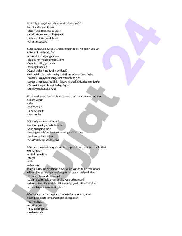 Viruslar va ularning xususiyatlari haqida ma'lumotlar