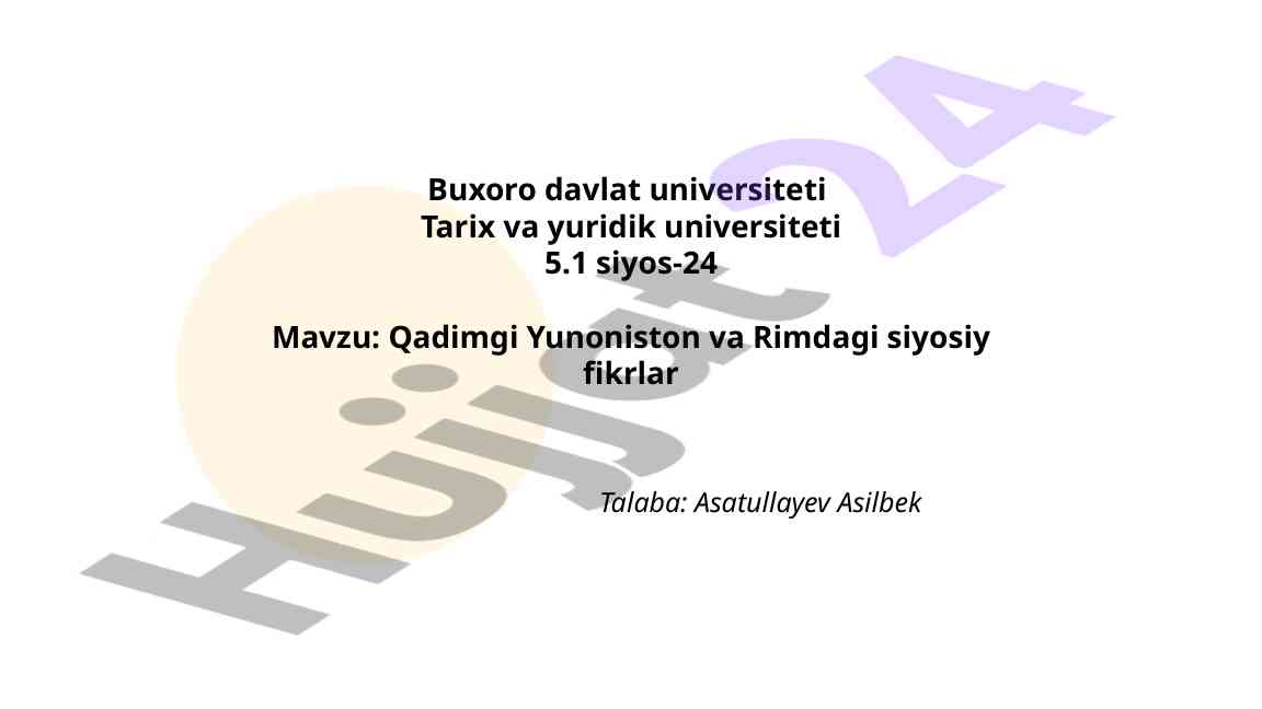Qadimgi Yunoniston Va Rimdagi Siyosiy Fikrlar