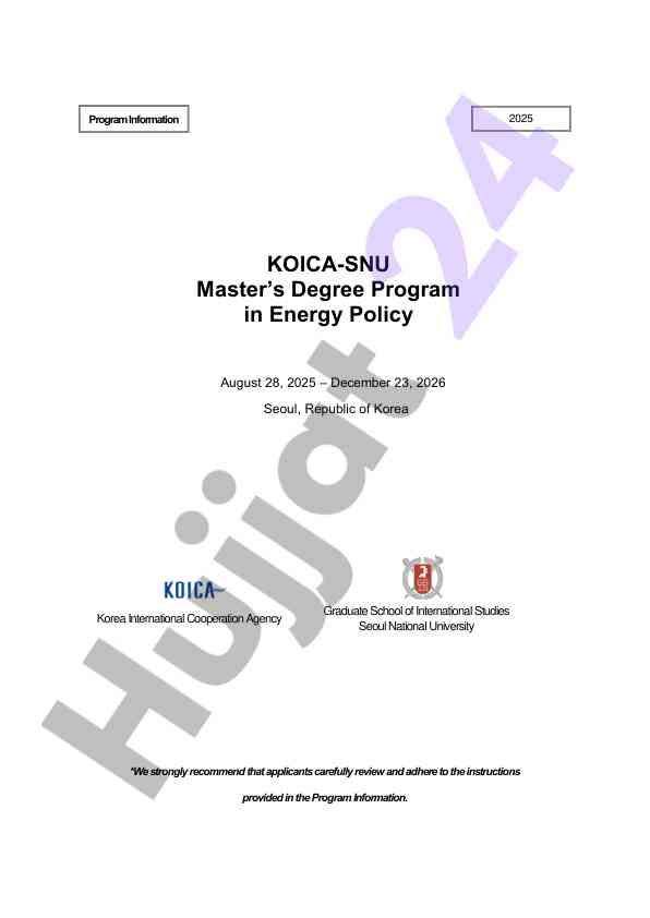 Koica-snu energy policy master's program overview