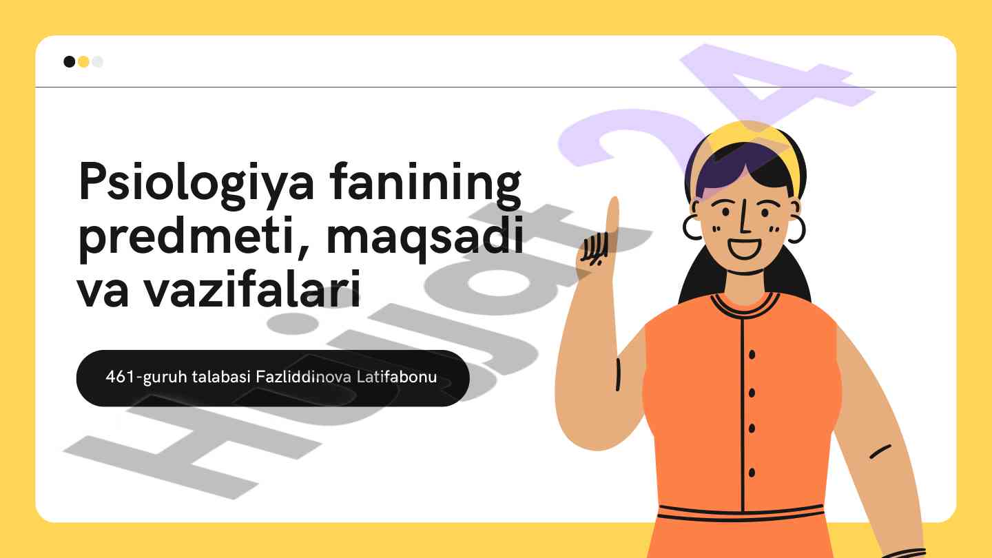 Psihologiya fanining predmeti va vazifalari