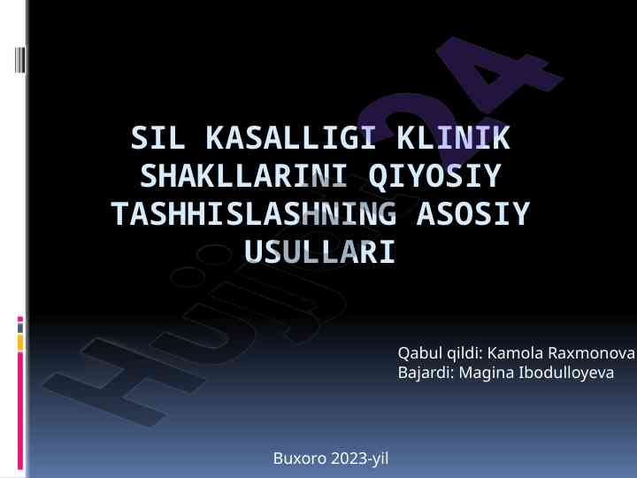 Sil kasalligi klinik shakllarini qiyosiy tashhislash