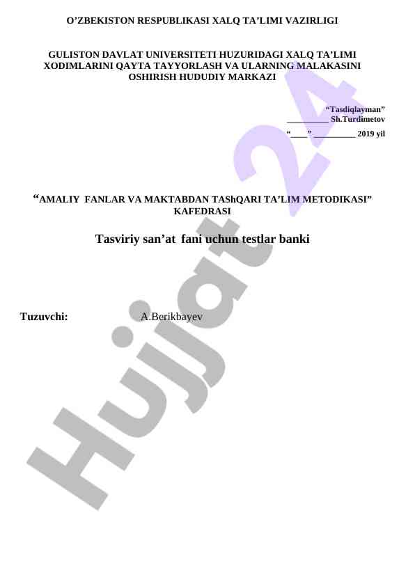 Amaliy fanlar va maktabdan tashqari ta’lim testlari