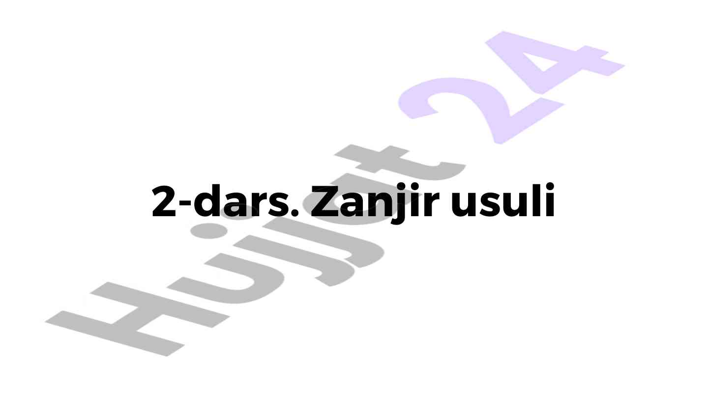 Zanjir usuli va obrazlarni bog'lash mashqi