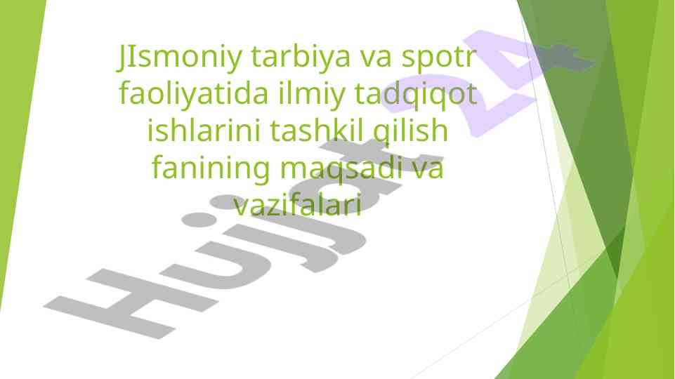 Ilmiy tadqiqot ishlarini tashkil qilish