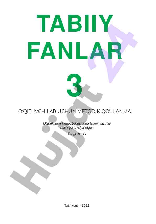 Metodik qo‘llanma o‘qituvchilar uchun tabiiy fanlar