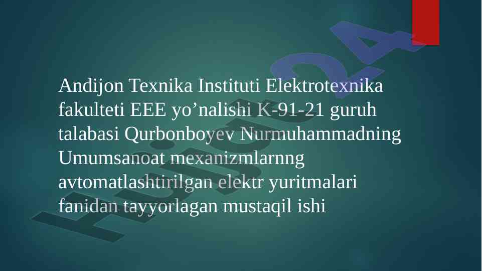 Markazdan qochma mexanizmlarning tezlikni rostlash