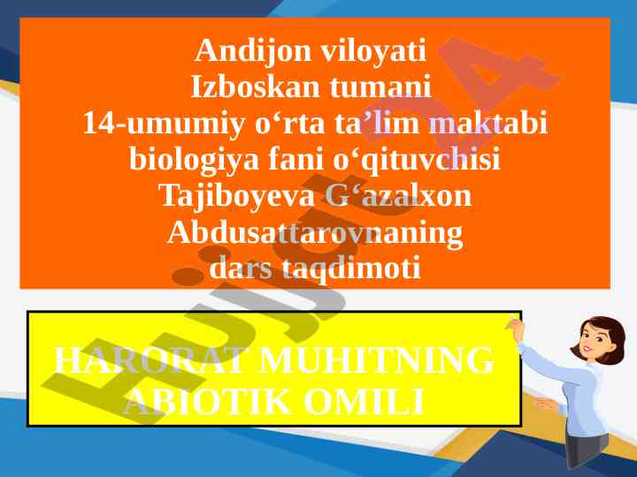 Harorat muhitning abiotik omili o‘simliklar tasnifi