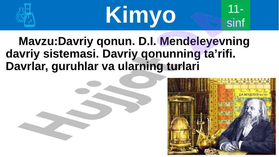 Davriy qonun va d.i. mendeleyevning sistema