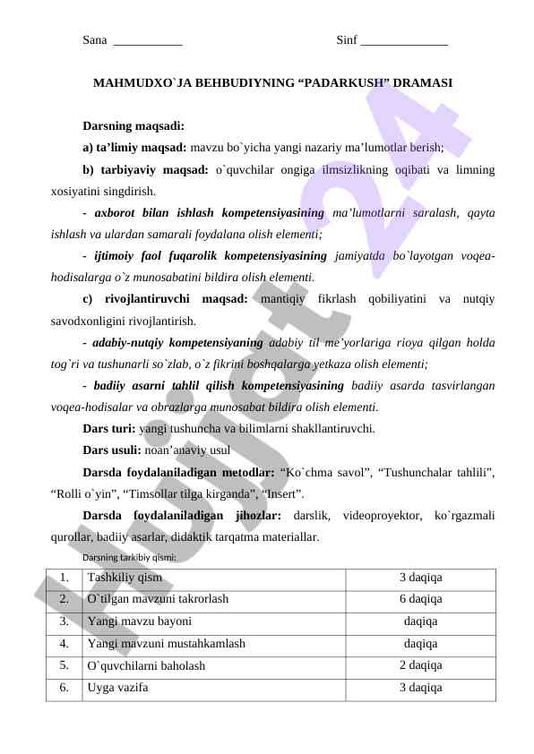 Padarkush dramasining ta'limiy maqsadlari