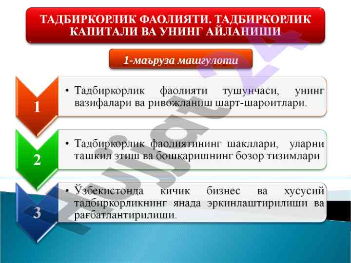 Mashg‘ulotlar va diagrammalar bilan ishlash