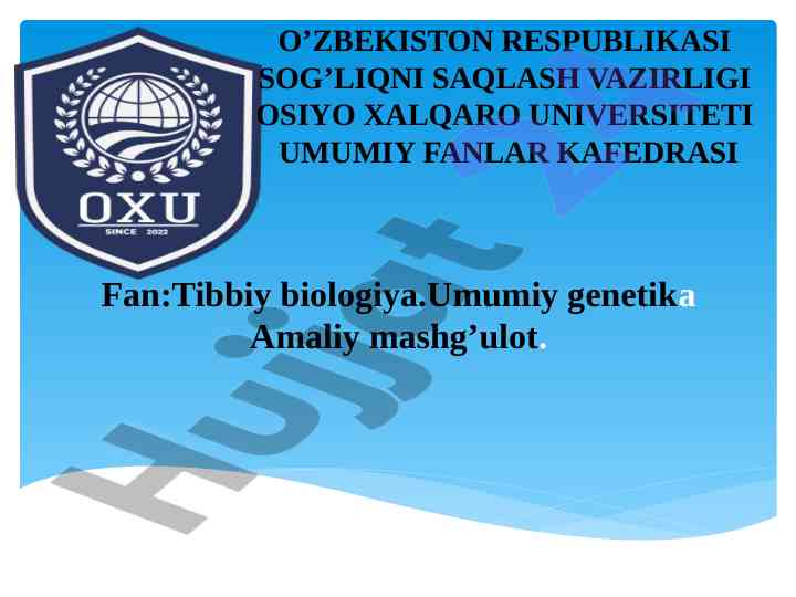 Odam genetikasining o'rgatish usullari tahlili