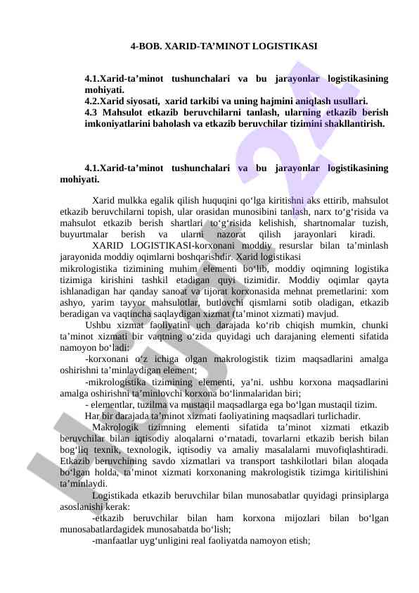 Xarid-ta’minot logistikasi tushunchalari bilan tanishing