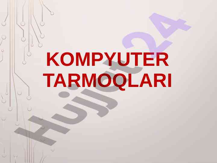 Kompyuter tarmoqi va uning xavfsizligi